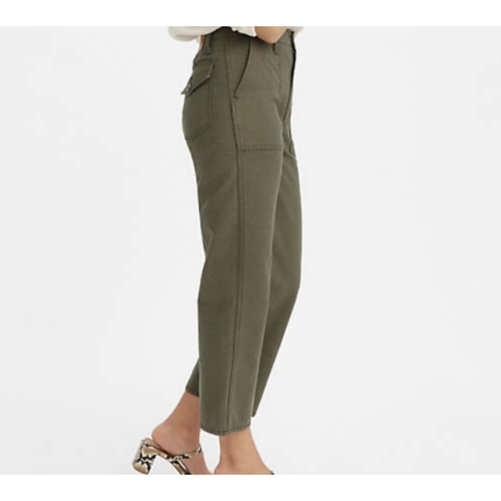 Levi’s Premium Pants Green Ribcage Straight Utility Ankle 26